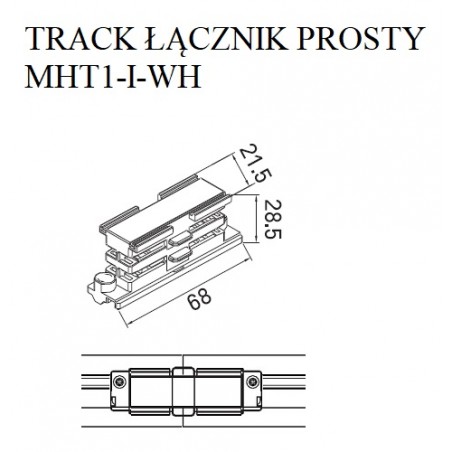NOWOŚĆ MAXLIGHT MHT1-I-WH TRACK ŁĄCZNIK PROSTY biały