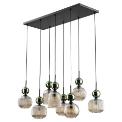 NOWOŚĆ Lampa wisząca, Żyrandol 11151 SOPHIA GREEN COGNAC 8XE14 Tk Lighting
