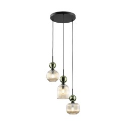 NOWOŚĆ Lampa wisząca, Żyrandol nad stół 11148 SOPHIA GREEN COGNAC 3XE14 Tk Lighting
