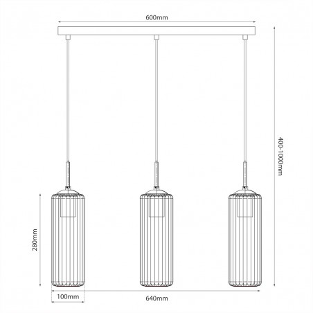 NOWOŚĆ ML1804 Lampa wiszaca Vesta 3xE27 Milagro