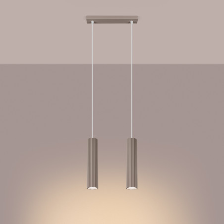 NOWOŚĆ Lampa wisząca KARBON 2 taupeSL.1773 Sollux
