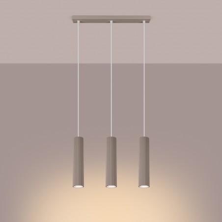 NOWOŚĆ Lampa wisząca KARBON 3L taupeSL.1774 Sollux