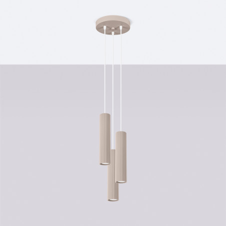 NOWOŚĆ Lampa wisząca KARBON 3P taupeSL.1775 Sollux