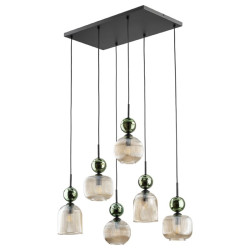 NOWOŚĆ Lampa wisząca nad stół, Żyrandol 11150 SOPHIA GREEN COGNAC 6XE14 Tk Lighting