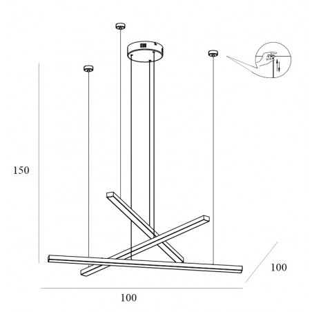MAXLIGHT P0474D LAMPA WISZĄCA TRIO 3 ZŁOTO SZCZOTKOWANE