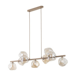 NOWOŚĆ Lampa wisząca, Żyrandol nad stół z kloszami 11110 LAVA SABIA 9XG9 Tk Lighting