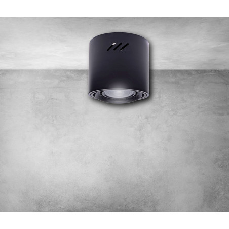 NOWOŚĆ ML227 LAMPA SUFITOWA TUBO BLACK 1xAR111 (BEZ ŻARÓWKI) Milagro