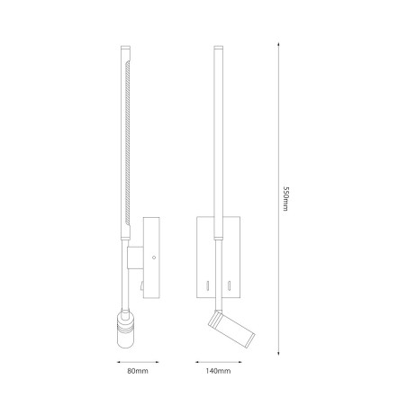 NOWOŚĆ ML1566 Kinkiet Torch Czarny 6W+3W 4000K Milagro