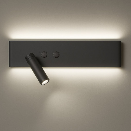 NOWOŚĆ ML1570 Kinkiet Resort Czarny Lewy 10W + 3W LED 4000K Milagro