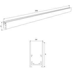 Maxlight Magnetic MT0019 Szyna Magnetyczna Głęboka, Natynkowa, 2 Metr, Biała