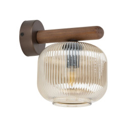 NOWOŚĆ Kinkiet, Lampa ścienna z kloszem, Drewno 11067 SALVIA BROWN 1XE14 Tk Lighting