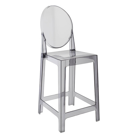 NOWOŚĆ KH010100226 Krzesło barowe VICTORIA 65 cm dymione - poliwęglan King Home