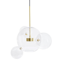 NOWOŚĆ MSE1501100544 MOOSEE lampa wisząca CAPRI 4 złota - 60 LED, aluminium, szkło King Home