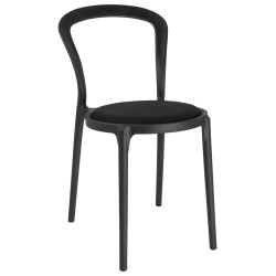 NOWOŚĆ PP-134A.BLACK Krzesło SLIM czarne - polipropylen,  tkanina  King Home