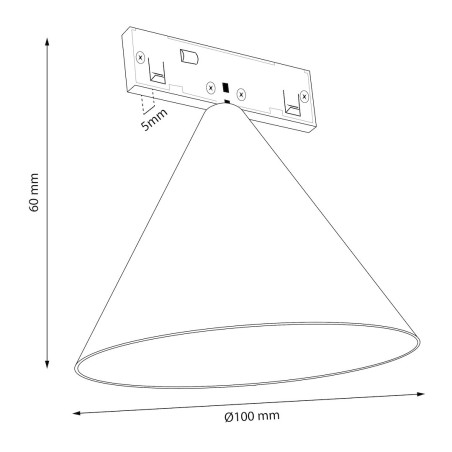 NOWOŚĆ ML2155 Magnetic track cone 5mm 7W 4000K Milagro
