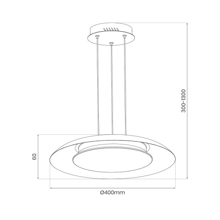 NOWOŚĆ ML1814 Lampa wisząca Piattino Czarny 30W LED 3000K-4000k-6000K Milagro