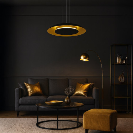 NOWOŚĆ ML1815 Lampa wisząca Piattino Czarny Złoty 30W LED 3000K-4000k-6000K Milagro