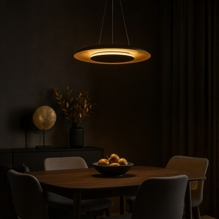 NOWOŚĆ ML1815 Lampa wisząca Piattino Czarny Złoty 30W LED 3000K-4000k-6000K Milagro