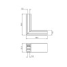 NOWOŚĆ ML2165 Narożnik natynk L bok magnetic track 5mm Milagro