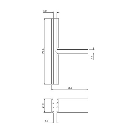 NOWOŚĆ ML2166 Narożnik natynk T magnetic track 5mm Milagro