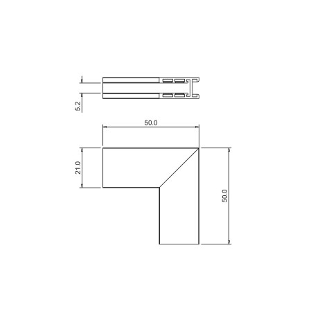 NOWOŚĆ ML2167 Narożnik natynk L góra dół magnetic track 5mm Milagro