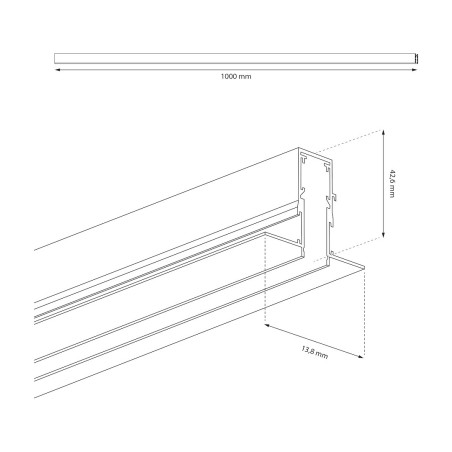 NOWOŚĆ ML2181 Szyna podtynk 100cm magnetic track 10mm Milagro