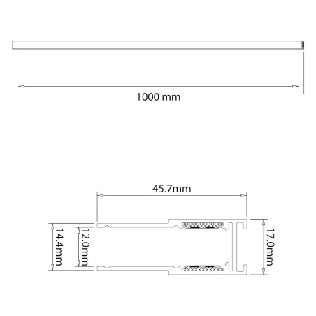 NOWOŚĆ ML2185 Szyna natynk 100cm magnetic track 10mm Milagro