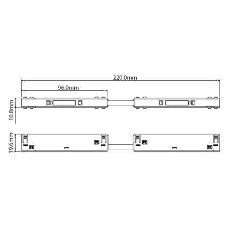 NOWOŚĆ ML2190 Łącznik prosty magnetic track 10mm Milagro