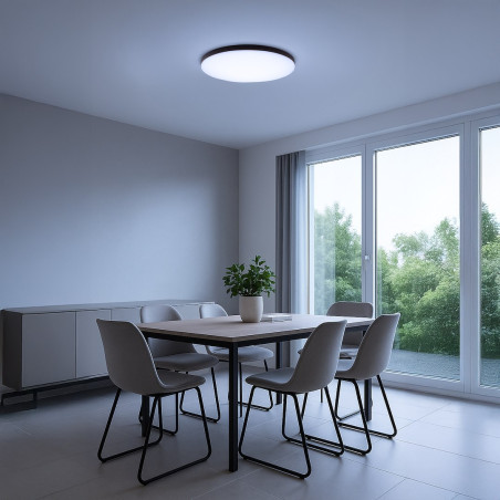 NOWOŚĆ ML1834 Plafon Siena Czarny 80W LED Ø750 mm + pilot Milagro