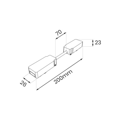 NOWOŚĆ ML2224 Slim Magnetic Track Biały Łącznik Podwójny z Kablem krótkim Milagro