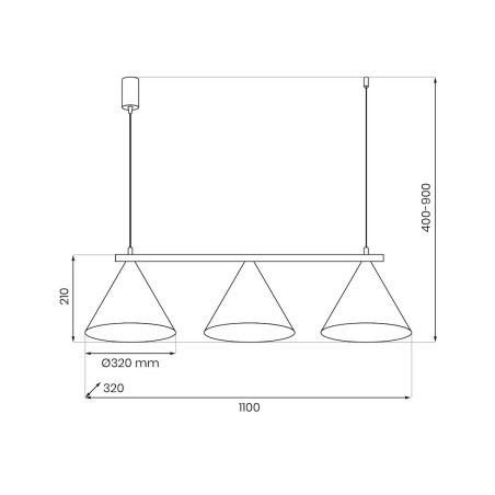 NOWOŚĆ MLP2473 Lampa wisząca CAPITAL TAUPE 3xGX53 Milagro