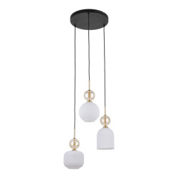 NOWOŚĆ Lampa wisząca z kloszami, Nad stół, Żyrandol 11592 SOPHIA COGNACWHITE 3XE14 Tk...