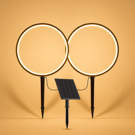 NOWOŚĆ EKO2360 Lampa Solarna Rings 2x1,5W 2x25lm 3000K Milagro