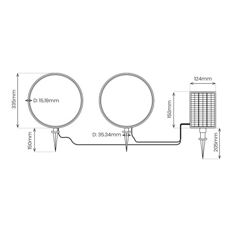 NOWOŚĆ EKO2360 Lampa Solarna Rings 2x1,5W 2x25lm 3000K Milagro