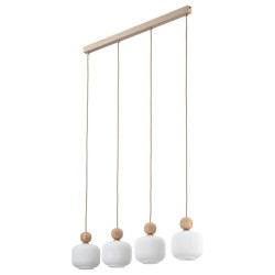 NOWOŚĆ Lampa wisząca, Listwa nad stół, Drewno 11051 BALLO 4XE14 Tk Lighting