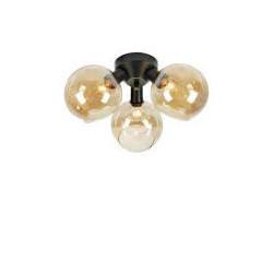 Plafon Lampa sufitowa potrójna 108997 ARTIS 3L Bursztynowe klosze /Czarny Markslojd