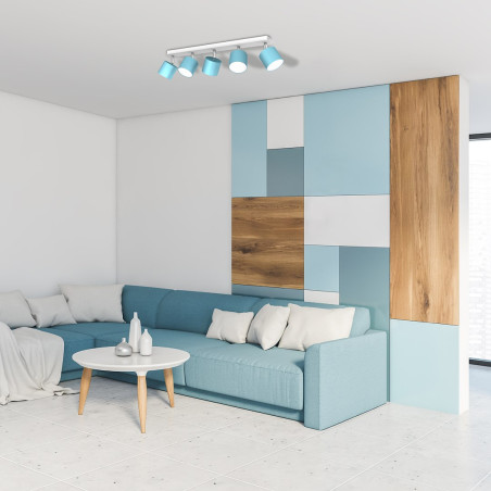 NOWOŚĆ MLP7608 Lampa sufitowa Dixie 5xGX53 Niebieski/Biały Milagro