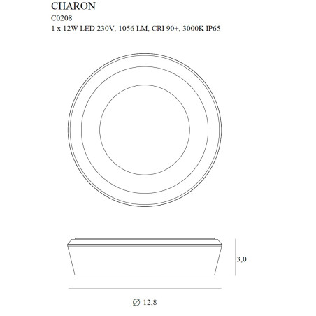 NOWOŚĆ MAXLIGHT C0208 LAMPA SUFITOWA CHARON CZARNY IP65