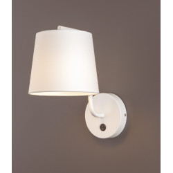 NOWOŚĆ MAXLIGHT W0193 KINKIET CHICAGO BIAŁY + BIAŁY ABAŻUR