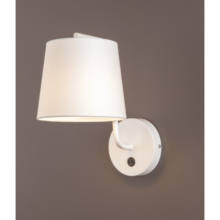 NOWOŚĆ MAXLIGHT W0193 KINKIET CHICAGO BIAŁY + BIAŁY ABAŻUR