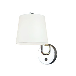 NOWOŚĆ MAXLIGHT W0195 KINKIET CHICAGO CHROM + BIAŁY ABAŻUR