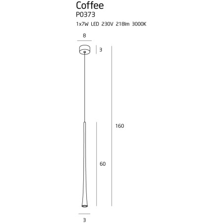 NOWOŚĆ MAXLIGHT P0373 LAMPA WISZĄCA COFFEE BLACK DUŻA
