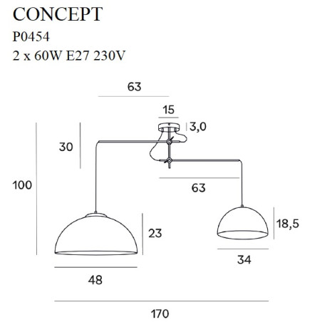 NOWOŚĆ MAXLIGHT P0454 LAMPA WISZĄCA CONCEPT ZŁOTA