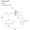 NOWOŚĆ MAXLIGHT P0454 LAMPA WISZĄCA CONCEPT ZŁOTA