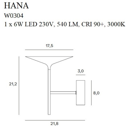 NOWOŚĆ MAXLIGHT W0304 KINKIET HANA ZŁOTY