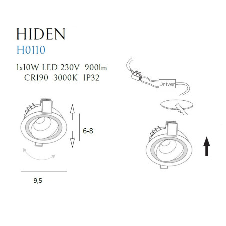 NOWOŚĆ MAXLIGHT H0110 OPRAWA WPUSTOWA HIDEN CZARNA IP32