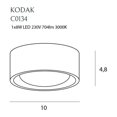 NOWOŚĆ MAXLIGHT C0134 PLAFON KODAK I, 7,7W