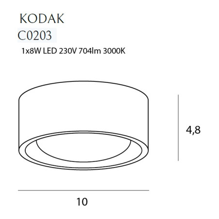 NOWOŚĆ MAXLIGHT C0203 PLAFON KODAK I BLACK, 7,7W