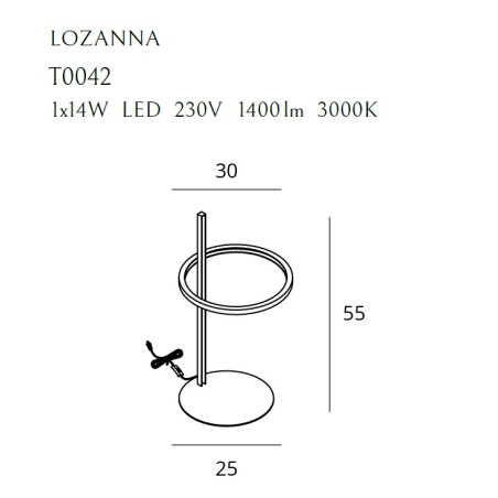 NOWOŚĆ MAXLIGHT T0042 LAMPA BIURKOWA LOZANNA 14W ZŁOTA