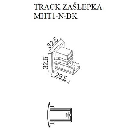 NOWOŚĆ MAXLIGHT MHT1-N-BK Zaślepka maskująca do szyny czarna